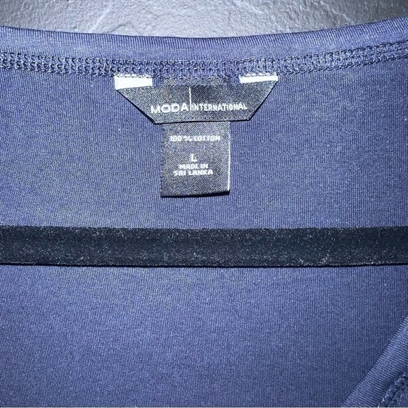 Moda International Women's Casual Bodycon dress Color: Navy blue Size: L - Picture 3 of 7